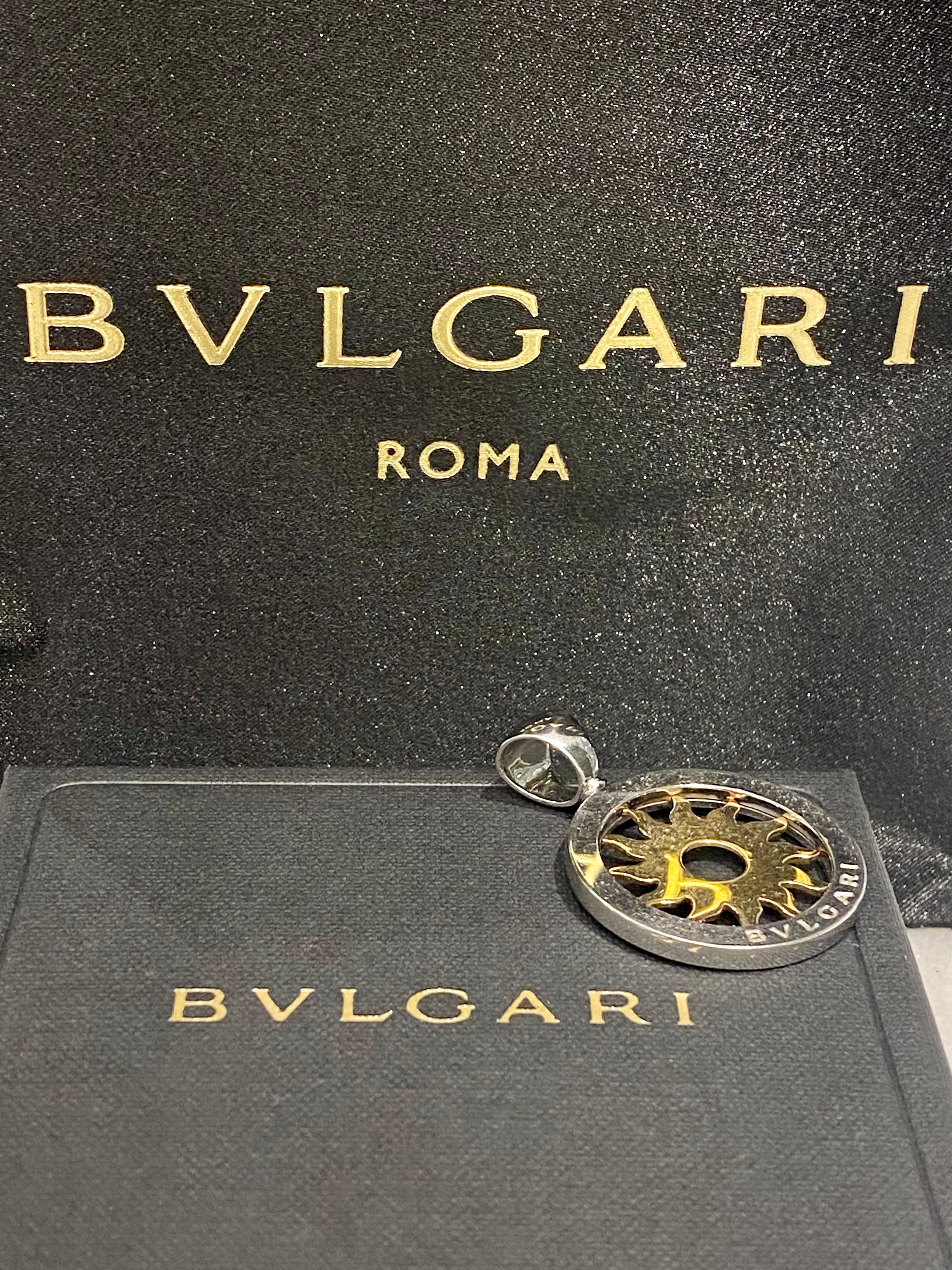 Bvlgari 18K Yellow Gold ST.ST Tondo Sun Pendant-Pendants-Bvlgari-The Closet Egypt