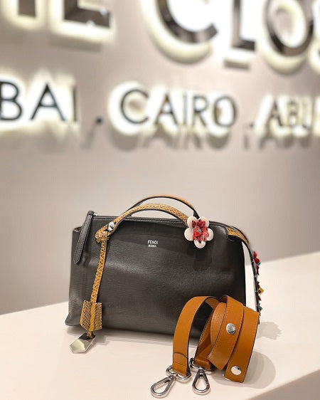 Fendi Black Python Handle By The Way Bag-handbag-Fendi-The Closet Egypt