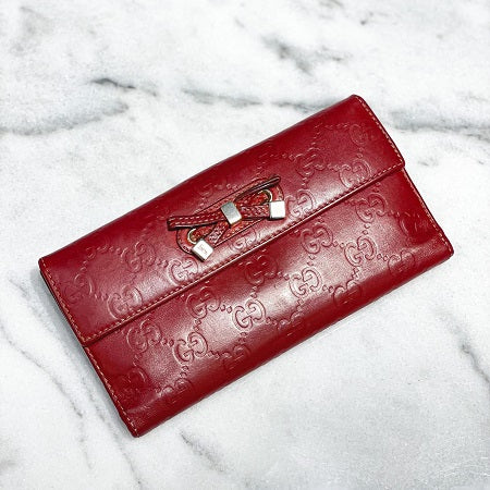 Gucci Red GG Guccissima Bow Continental Wallet-wallet-Gucci-The Closet Egypt