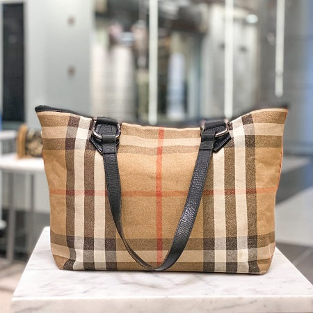 Burberry Bicolor Shimmery Nova Check Tote Bag-handbag-Burberry-The Closet Egypt