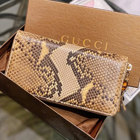 Gucci Brown Python Wallet-wallet-Gucci-The Closet Egypt