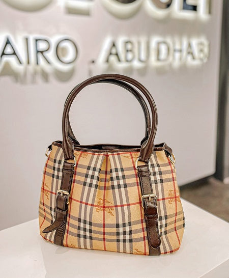Burberry Brown Haymarket Check Small Northfield Tote Bag-handbag-Burberry-The Closet Egypt