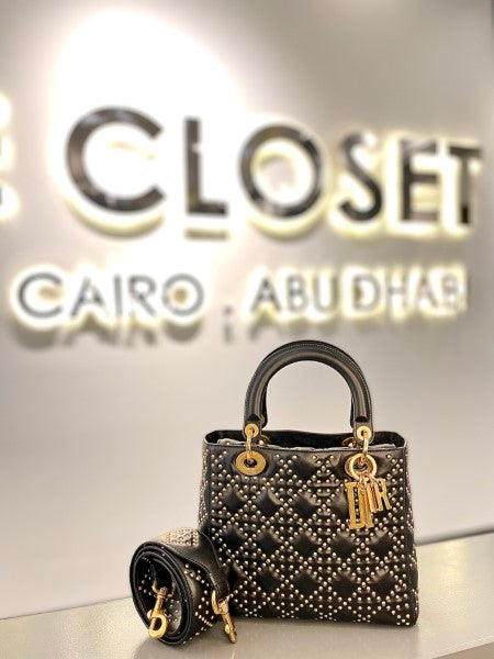 Christian Dior Black Studded Lady Dior Bag-handbag-Christian Dior-The Closet Egypt