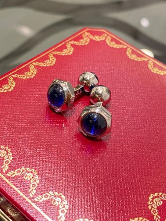 Cartier Blue Santos De Cartier Cufflinks-Cufflinks-Cartier-The Closet Egypt