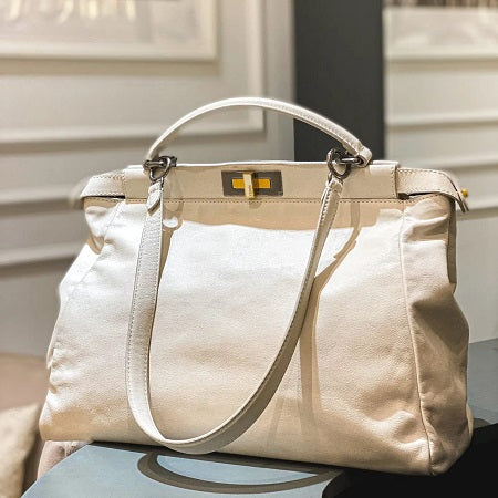 Fendi Cream Peekaboo Bag-handbag-Fendi-The Closet Egypt