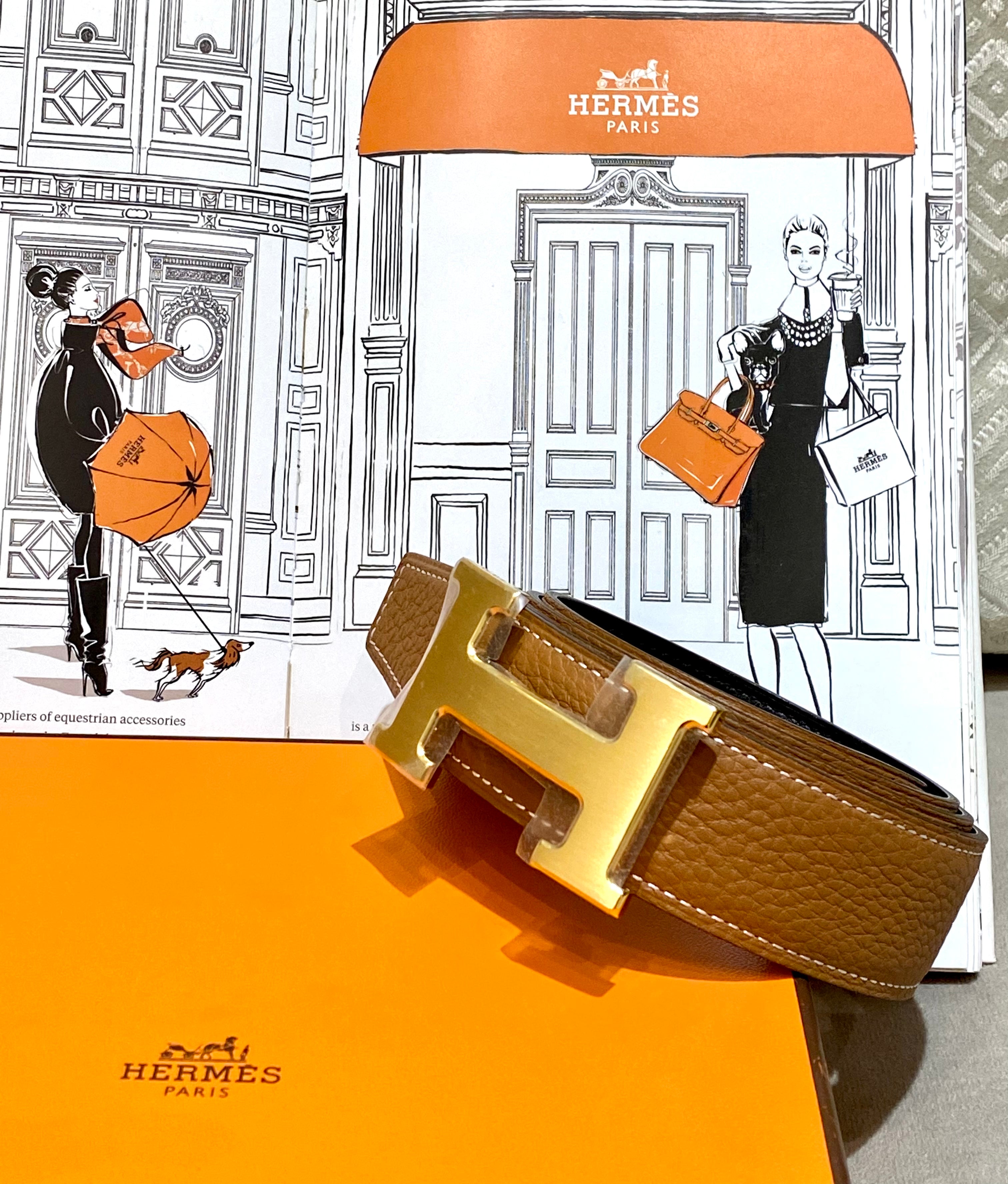Hermes Bicolor Reversible Buckle Belt-Belt-Hermes-The Closet Egypt