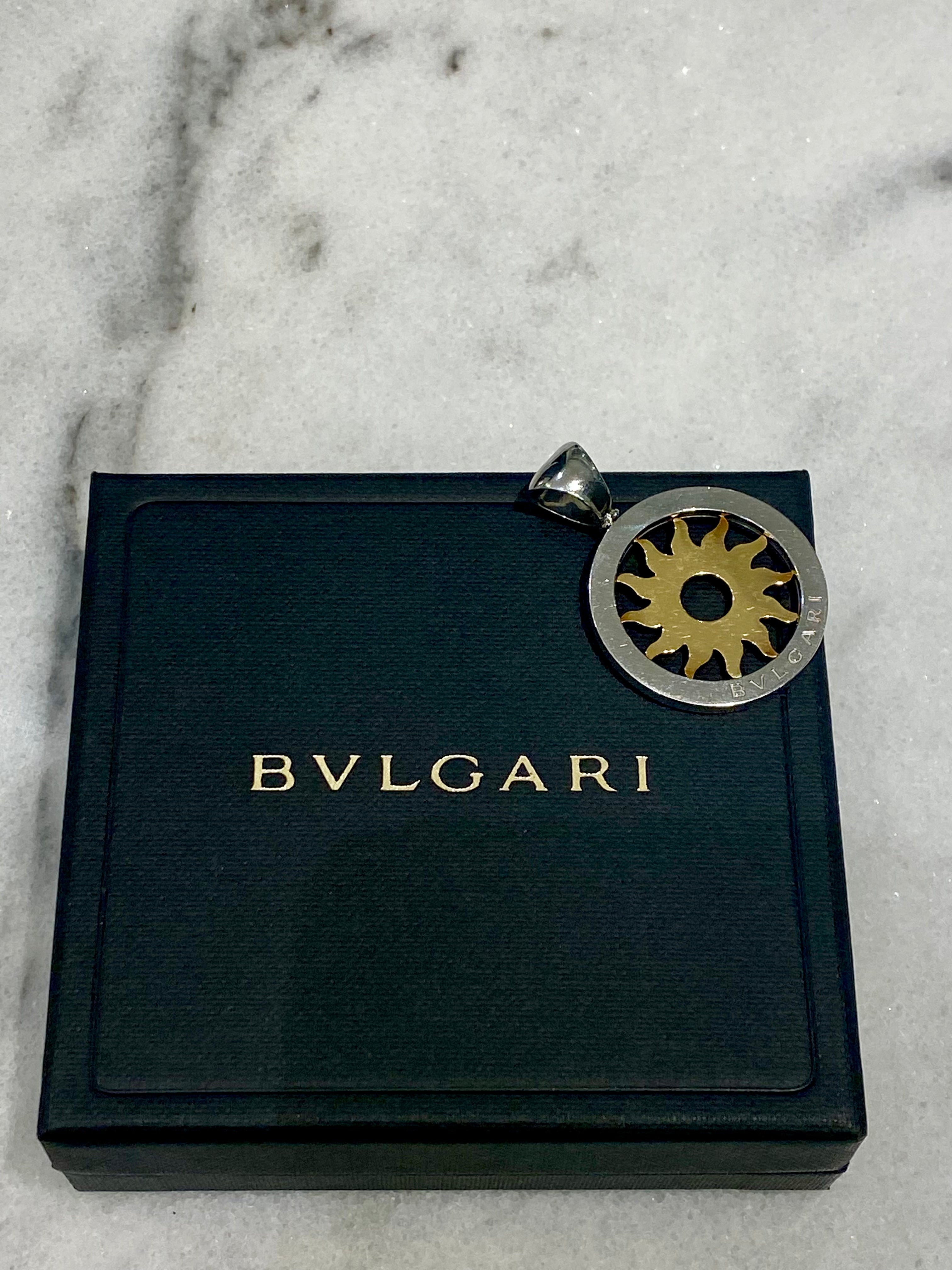 Bvlgari 18K Yellow Gold ST.ST Tondo Sun Pendant-Pendants-Bvlgari-The Closet Egypt