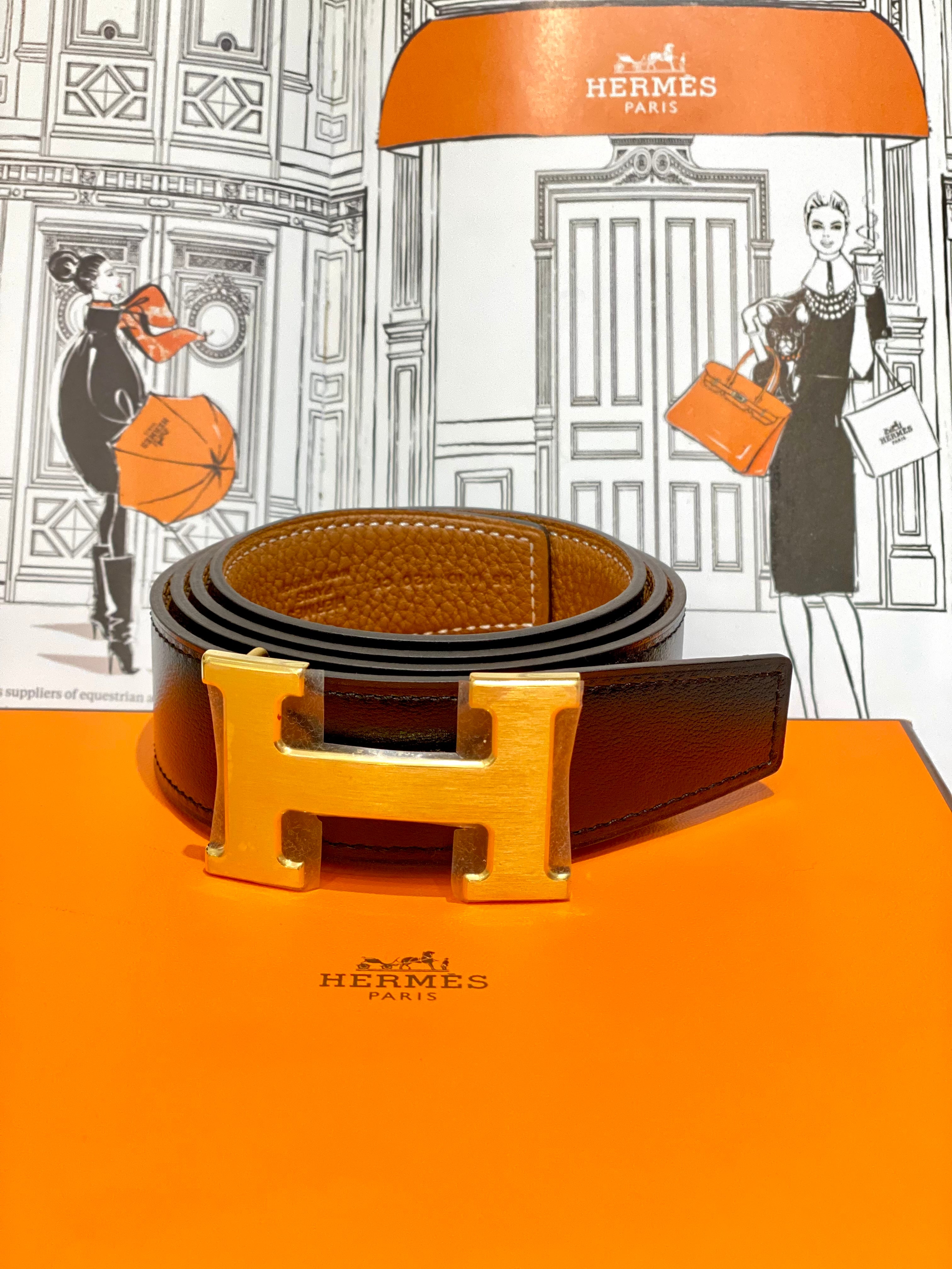 Hermes Bicolor Reversible Buckle Belt-Belt-Hermes-The Closet Egypt