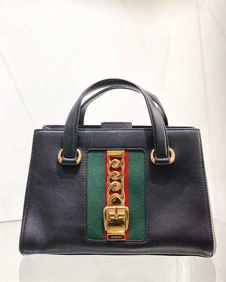 Gucci Black Sylvie Top Handle Bag-handbag-Gucci-The Closet Egypt