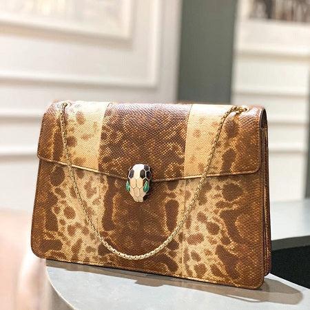 Bvlgari Brown Karung Snakeskin Serpenti Forever Crossbody Bag-handbag-Bvlgari-The Closet Egypt
