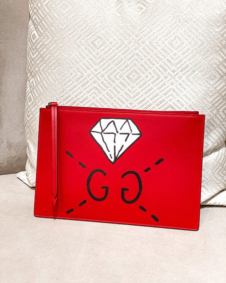 Gucci Red Diamond GG Messenger Clutch-Clutch-Gucci-The Closet Egypt