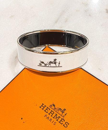 Hermes White Enamel Printed Bracelet-Bracelet-Hermes-The Closet Egypt