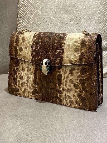 Bvlgari Brown Karung Snakeskin Serpenti Forever Crossbody Bag-handbag-Bvlgari-The Closet Egypt