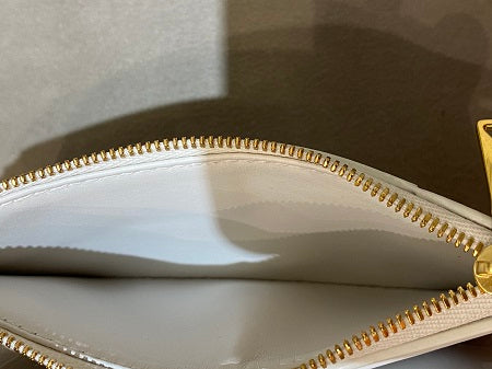 Bottega Veneta White Bi-fold Zip Wallet-wallet-Bottega Veneta-The Closet Egypt