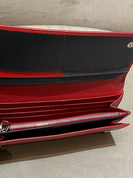 Prada Red Metal Flap Continental Wallet-wallet-Prada-The Closet Egypt