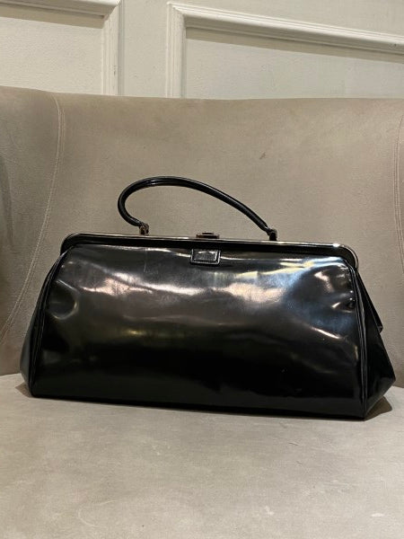 Prada Black Spazzolato Frame Bag-handbag-Prada-The Closet Egypt