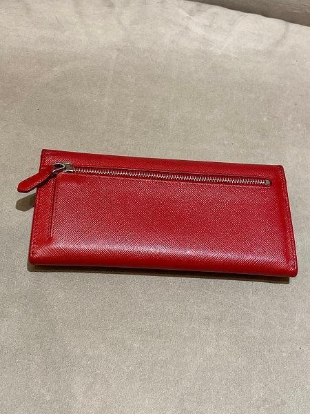 Prada Red Metal Flap Continental Wallet-wallet-Prada-The Closet Egypt