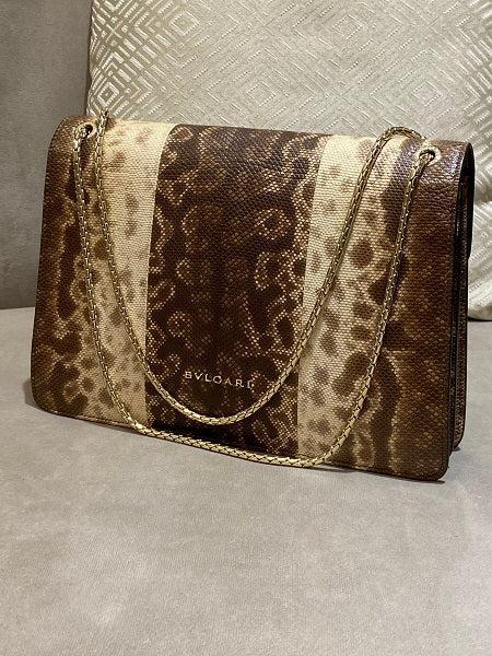 Bvlgari Brown Karung Snakeskin Serpenti Forever Crossbody Bag-handbag-Bvlgari-The Closet Egypt
