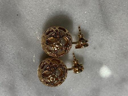 Christian Dior Gold Pearl Secret Cannage Mise En Dior Tribales Earrings-Earrings-Christian Dior-The Closet Egypt
