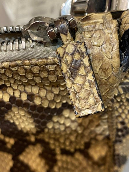 Gucci Brown Python Bamboo Handle Bag-handbag-Gucci-The Closet Egypt