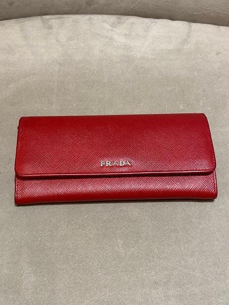 Prada Red Metal Flap Continental Wallet-wallet-Prada-The Closet Egypt