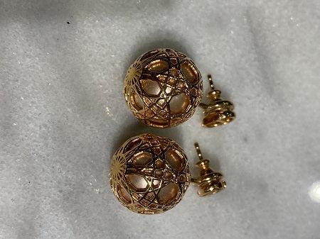 Christian Dior Gold Pearl Secret Cannage Mise En Dior Tribales Earrings-Earrings-Christian Dior-The Closet Egypt