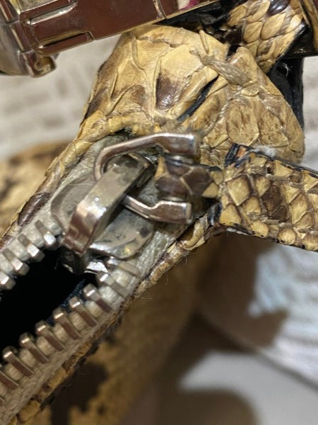 Gucci Brown Python Bamboo Handle Bag-handbag-Gucci-The Closet Egypt