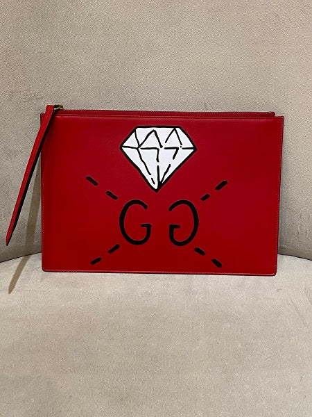 Gucci Red Diamond GG Messenger Clutch-Clutch-Gucci-The Closet Egypt