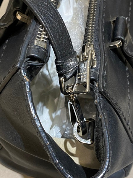 Prada Black Twin Pocket Tote Stitched City Bag-handbag-Prada-The Closet Egypt