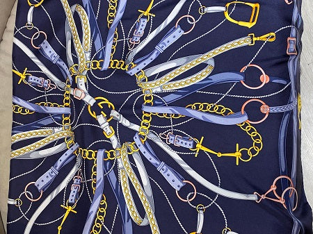 Gucci Navy Blue Square Scarf-Scarf-Gucci-The Closet Egypt