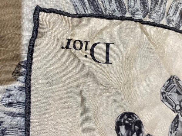 Christian Dior Light Blue Crystal Print Square Scarf-Scarf-Christian Dior-The Closet Egypt