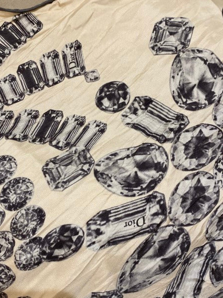 Christian Dior Light Blue Crystal Print Square Scarf-Scarf-Christian Dior-The Closet Egypt