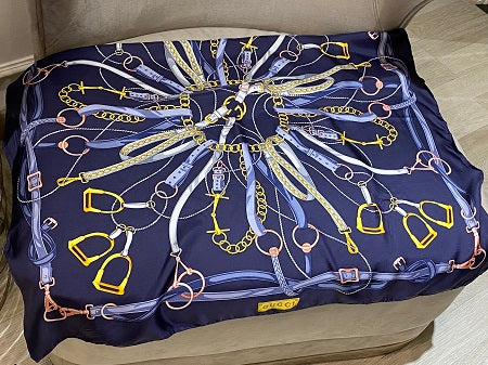 Gucci Navy Blue Square Scarf-Scarf-Gucci-The Closet Egypt