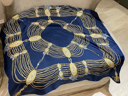 Gucci Navy Blue Square Scarf