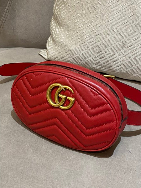 Gucci Red GG Marmont Belt Bag-Belt Bag-Gucci-The Closet Egypt