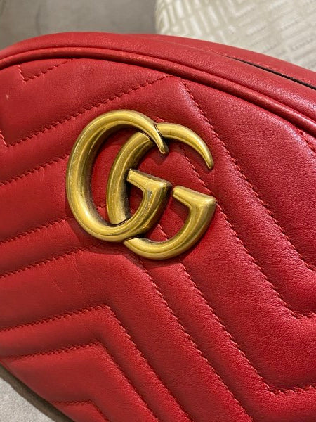 Gucci Red GG Marmont Belt Bag-Belt Bag-Gucci-The Closet Egypt