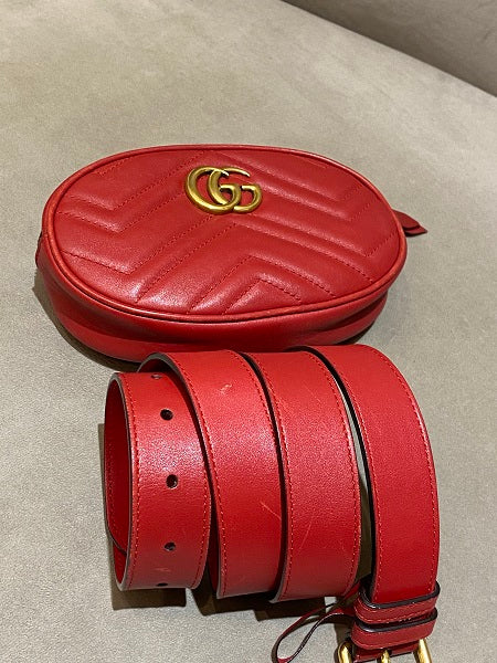 Gucci Red GG Marmont Belt Bag-Belt Bag-Gucci-The Closet Egypt