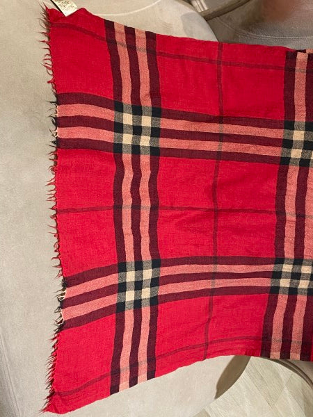 Burberry Red Haymarket Scarf-Scarf-Burberry-The Closet Egypt