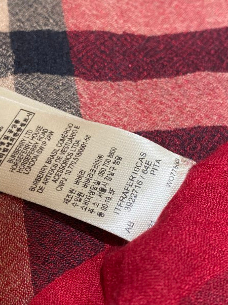 Burberry Red Haymarket Scarf-Scarf-Burberry-The Closet Egypt