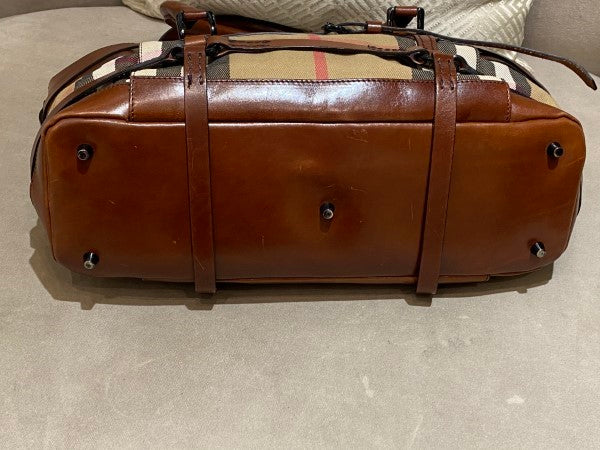 Burberry Camel House Check Bridle Satchel Bag-handbag-Burberry-The Closet Egypt