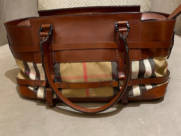 Burberry Camel House Check Bridle Satchel Bag-handbag-Burberry-The Closet Egypt