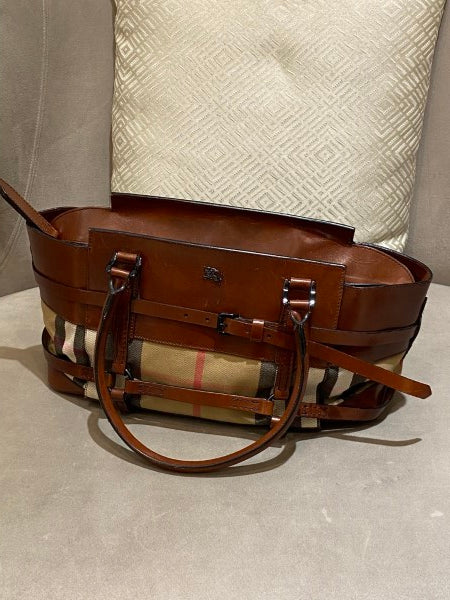 Burberry Camel House Check Bridle Satchel Bag-handbag-Burberry-The Closet Egypt