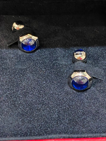 Cartier Blue Santos De Cartier Cufflinks-Cufflinks-Cartier-The Closet Egypt