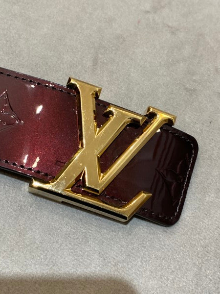 Louis Vuitton Burgundy Monogram Vernis Belt 34-Belt-Louis Vuitton-The Closet Egypt