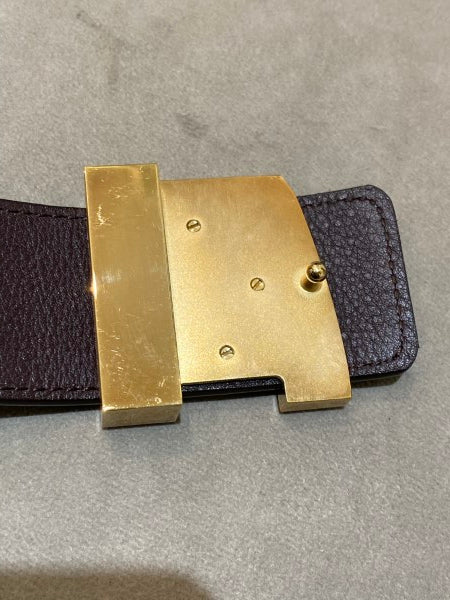 Louis Vuitton Burgundy Monogram Vernis Belt 34-Belt-Louis Vuitton-The Closet Egypt