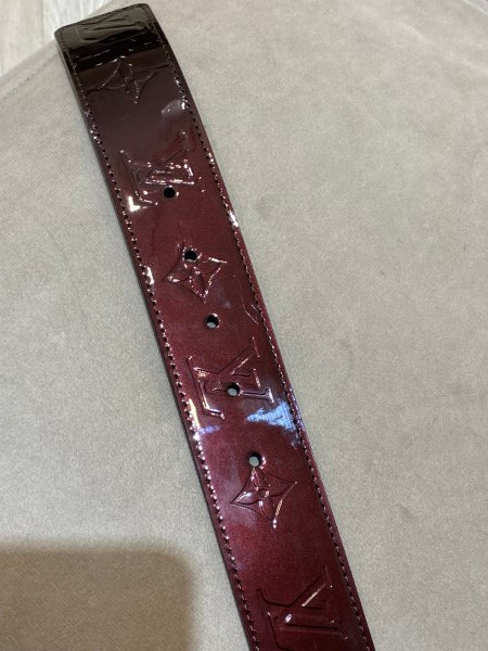 Louis Vuitton Burgundy Monogram Vernis Belt 34-Belt-Louis Vuitton-The Closet Egypt