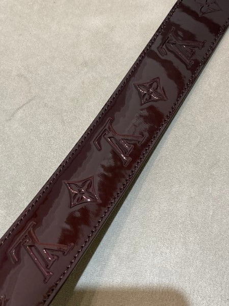 Louis Vuitton Burgundy Monogram Vernis Belt 34-Belt-Louis Vuitton-The Closet Egypt