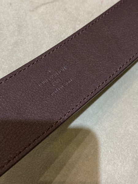 Louis Vuitton Burgundy Monogram Vernis Belt 34-Belt-Louis Vuitton-The Closet Egypt