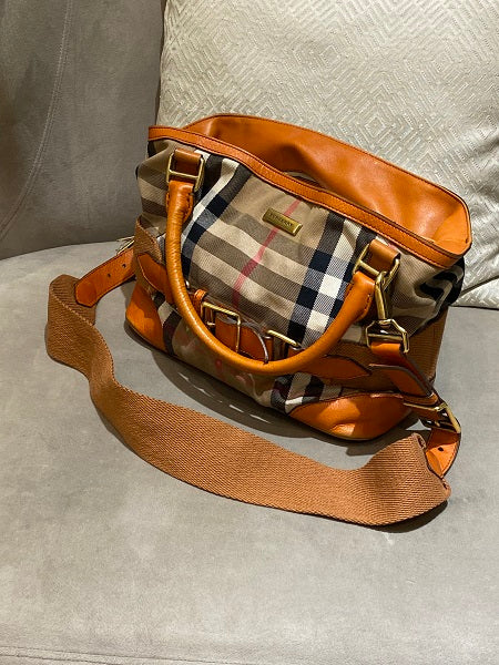Burberry Orange House Check Parsons Tote Bag-handbag-Burberry-The Closet Egypt
