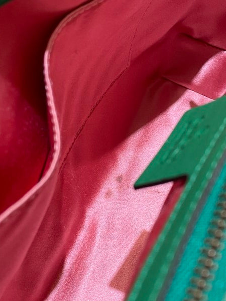 Gucci Green Satin Jacquard Floral Matelasse Marmont Medium Bag-handbag-Gucci-The Closet Egypt